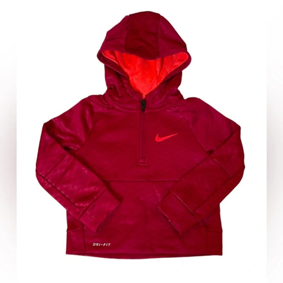 Boys Nike Dri Fit Red Hoodie Size XS EUC - Picture 1 of 8